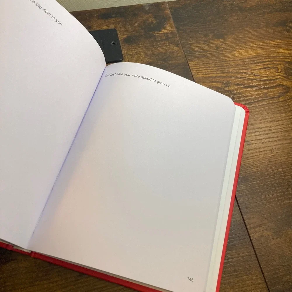 We're Not Really Strangers Guided Journal 180 Prompts Red Hardcover Reflection